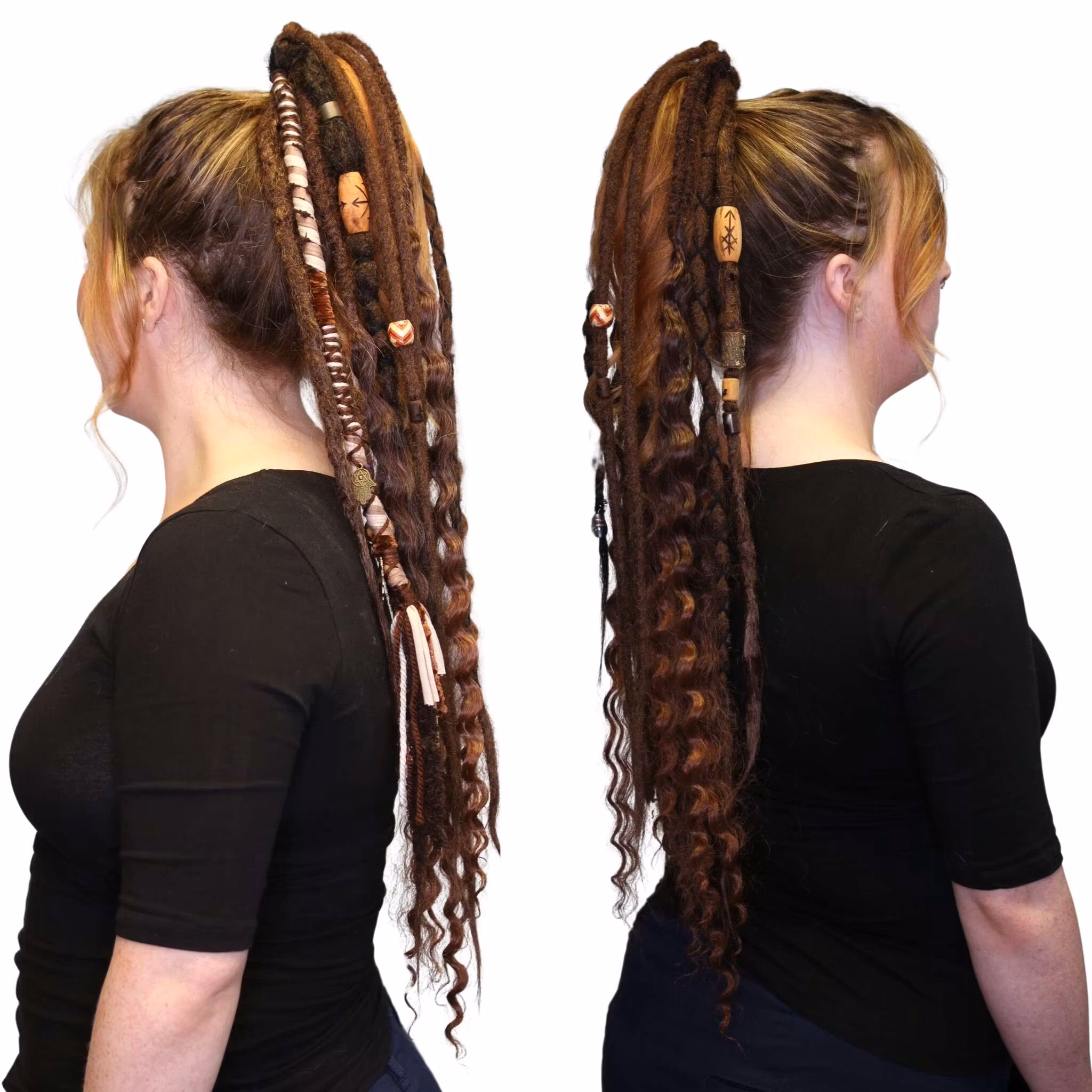 "Tropisk" - Stor Oval Trä (8-9mm hål) L/XL