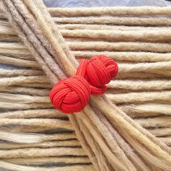Röd "Knutar" Hårband Dreadtie