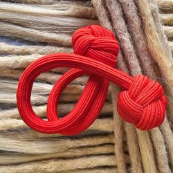 Röd "Knutar" Hårband Dreadtie