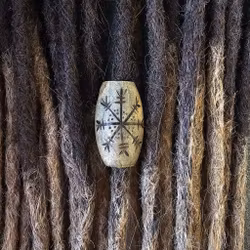 "Snö" - Stor Ljus Ask Träpärla (6-7mm hål) Medium