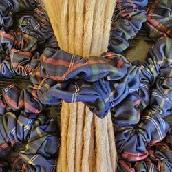 "Rutiga Blå" XL Scrunchie Dreadsnodd