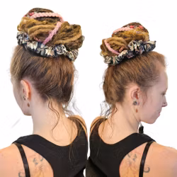 "Beige Tulpaner" XL Scrunchie Dreadsnodd