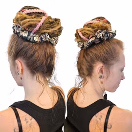 "Beige Tulpaner" XL Scrunchie Dreadsnodd