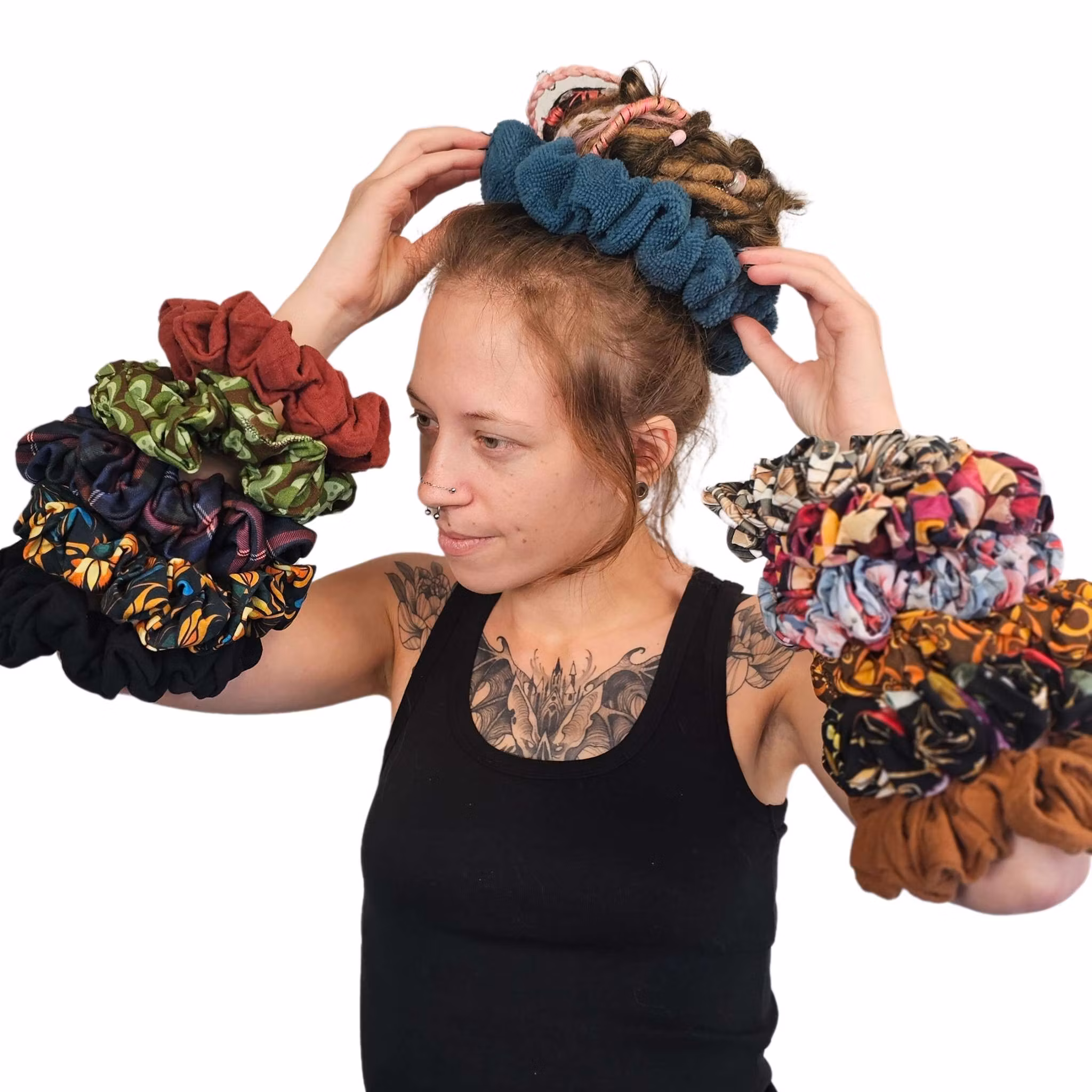 "Körsbärsblomma" XL Scrunchie Dreadsnodd