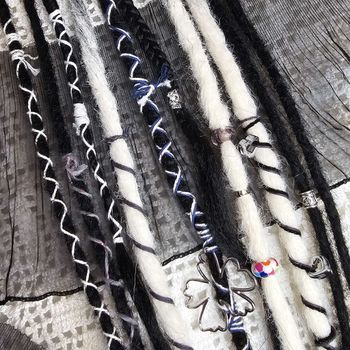 "Zebra" Accent Set Dread Ponytail Extension