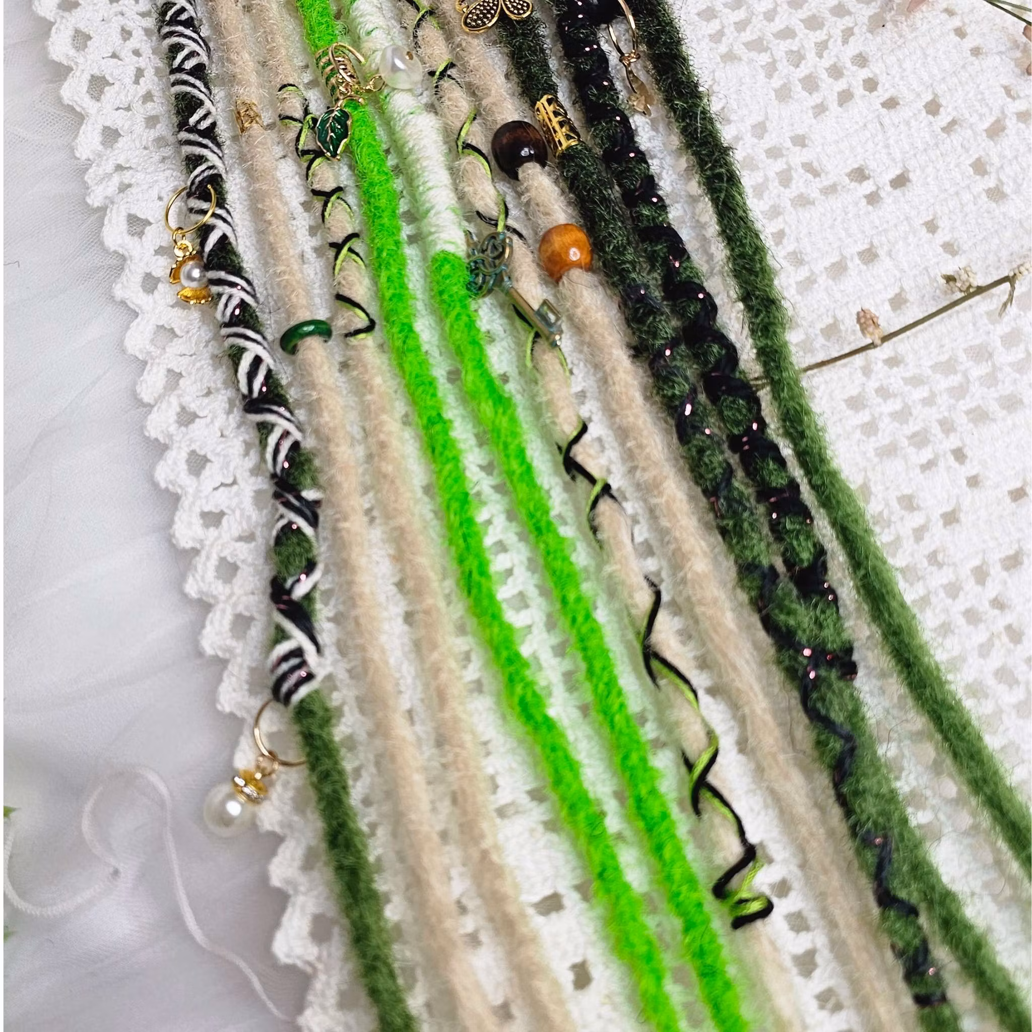 "Neon Blond" Accent Set Dread Ponytail Extension