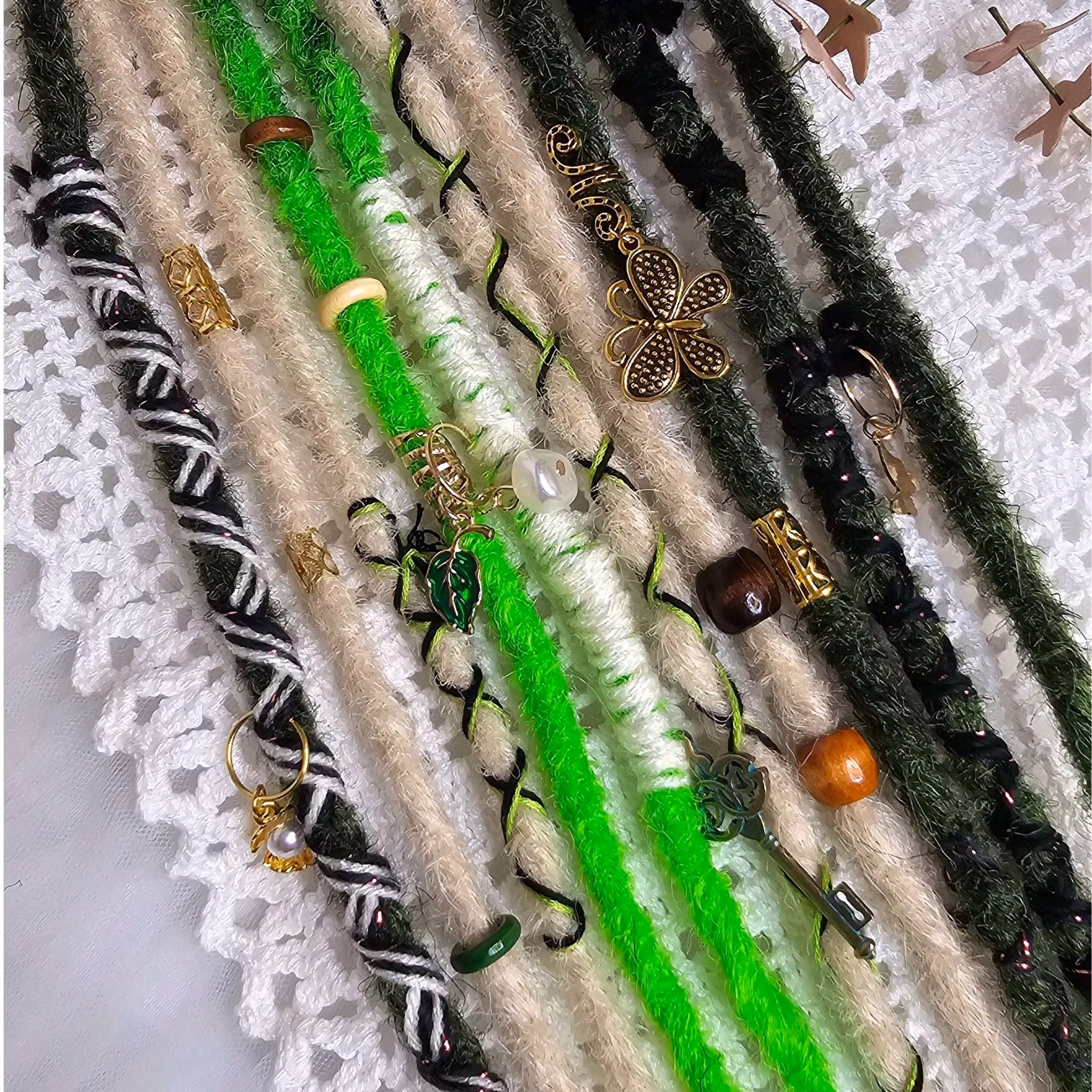 "Neon Blond" Accent Set Dread Ponytail Extension