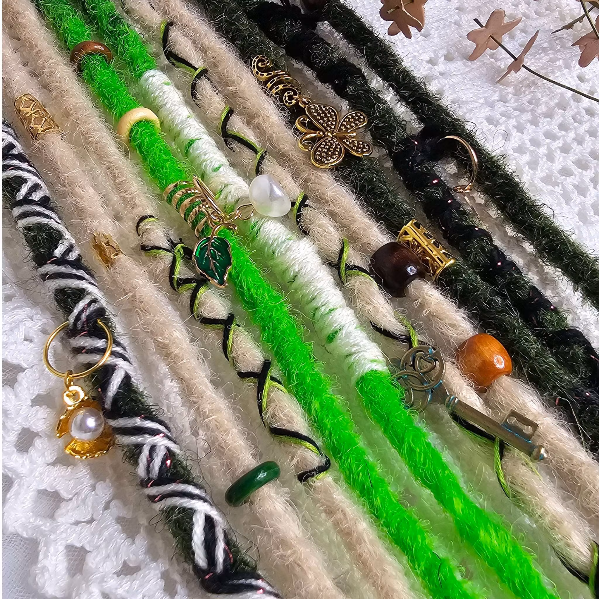 "Neon Blond" Accent Set Dread Ponytail Extension