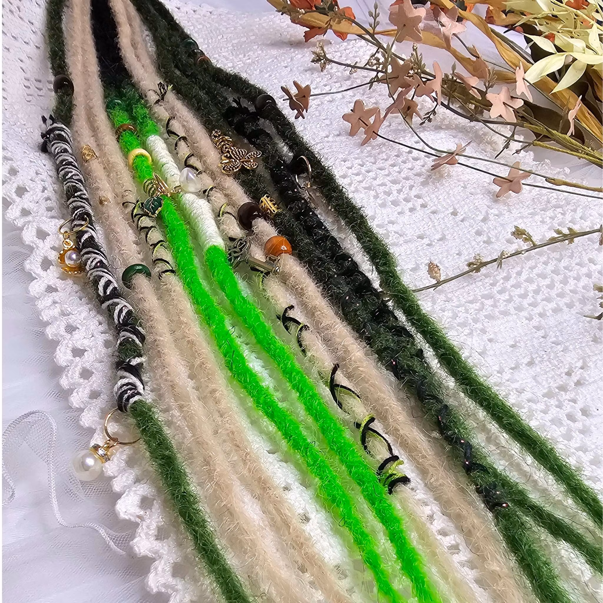 "Neon Blond" Accent Set Dread Ponytail Extension
