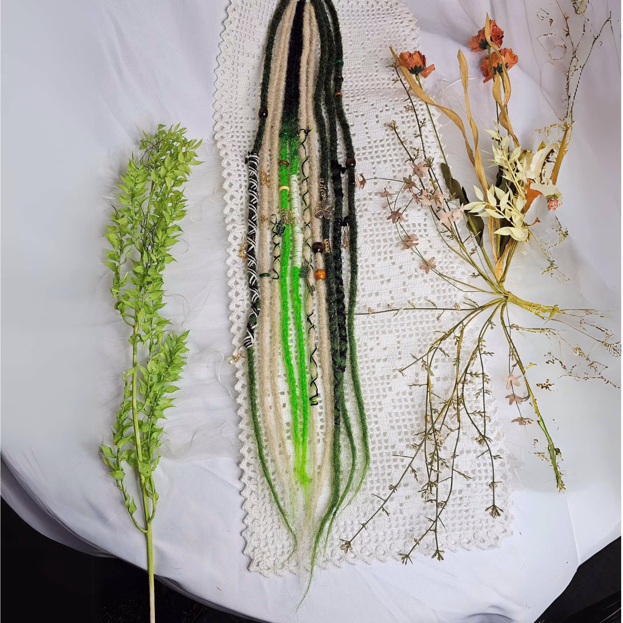"Neon Blond" Accent Set Dread Ponytail Extension