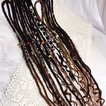 Mahogany & Brun Mix DE & SE Syntetdreads 60-65cm (14st)