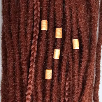 Ljus Trämix "Small" Äkta Trä Dreadsmycken (6 mm hål)