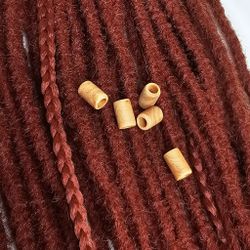 Ljus Trämix "Small" Äkta Trä Dreadsmycken (6 mm hål)