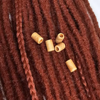 Ljus Trämix "Small" Äkta Trä Dreadsmycken (6 mm hål)