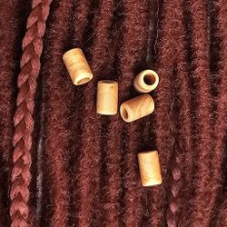 Ljus Trämix "Large" Äkta Trä Dreadsmycken (8mm hål)