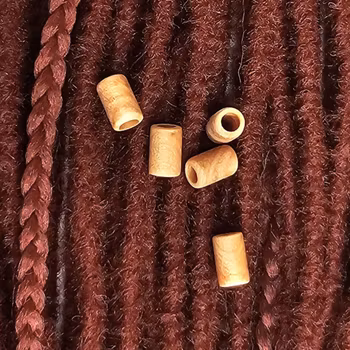 Ljus Trämix "Large" Äkta Trä Dreadsmycken (8mm hål)