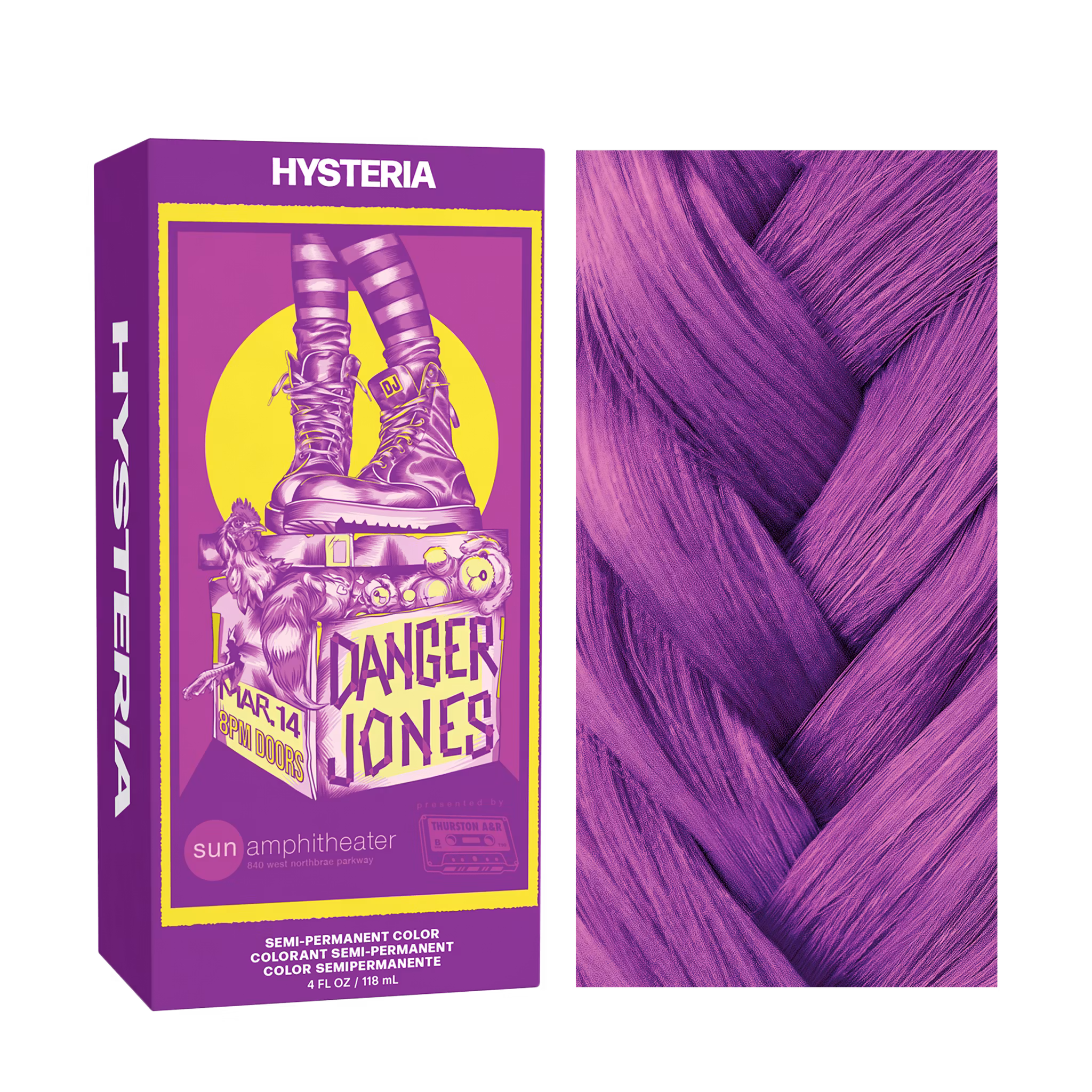 Danger Jones - Hysteria Berry Purple (Lila Semi-Permanent Hårfärg)