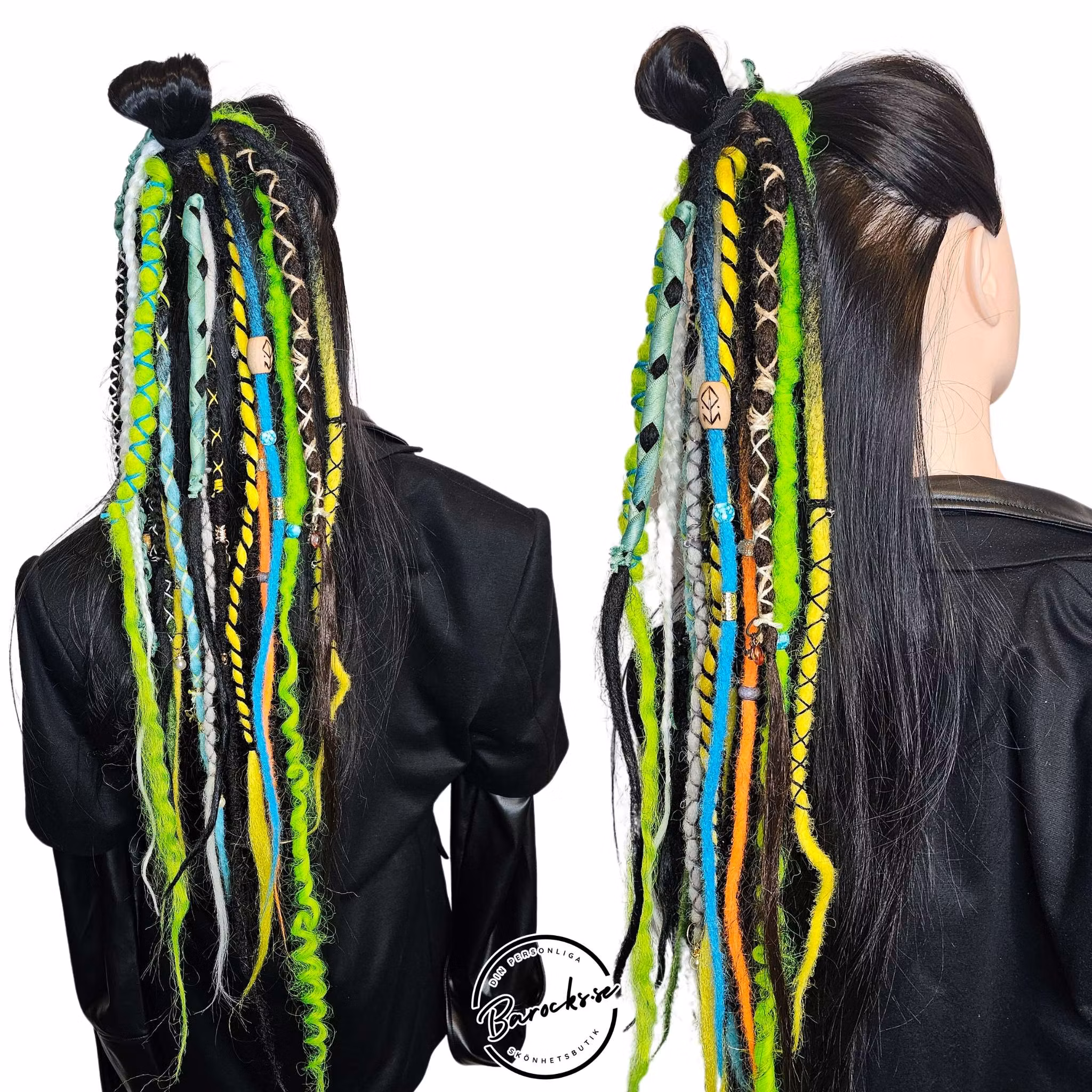 "Färggrann" Dreads Ponytail Extensions