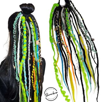 "Färggrann" Dreads Ponytail Extensions