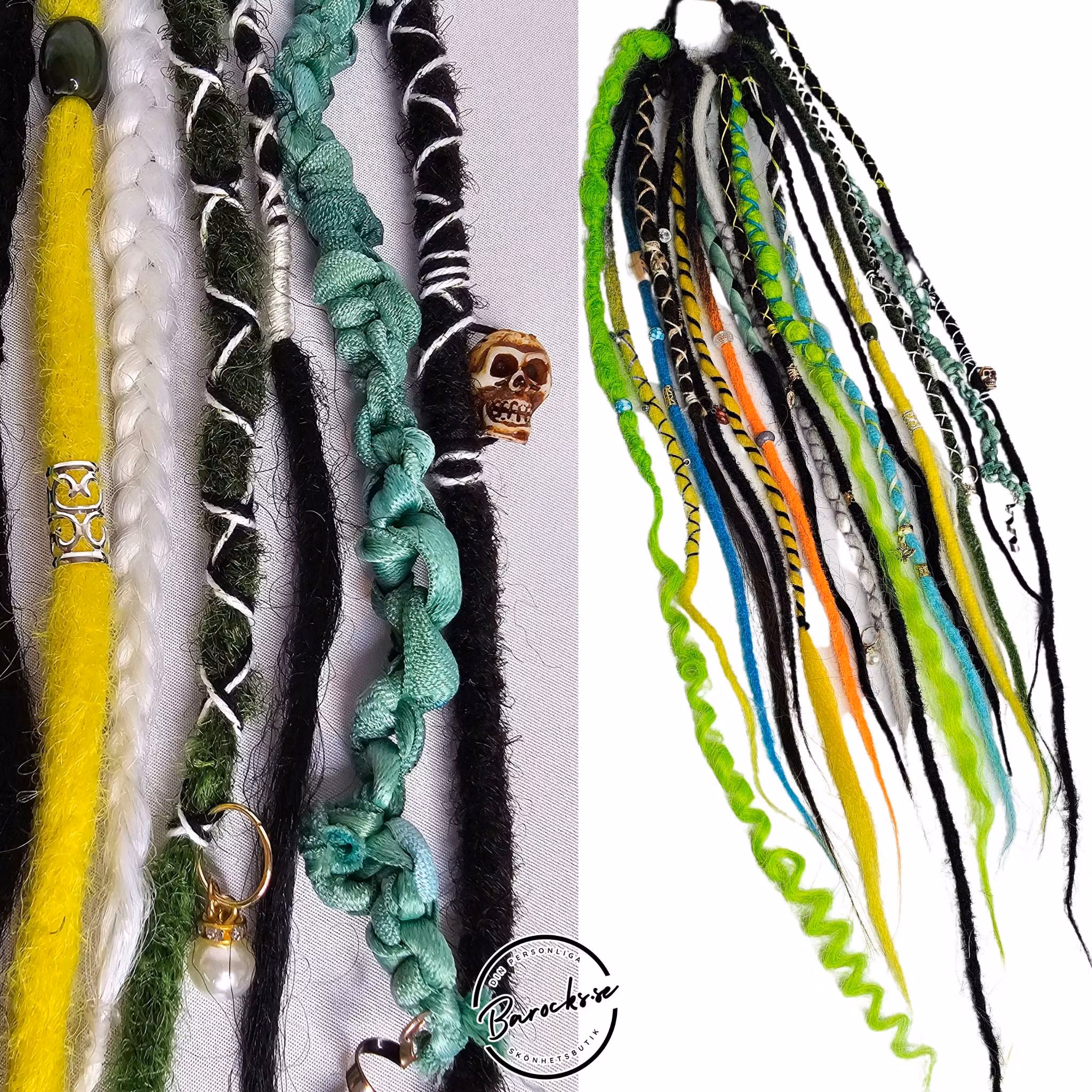 "Färggrann" Dreads Ponytail Extensions