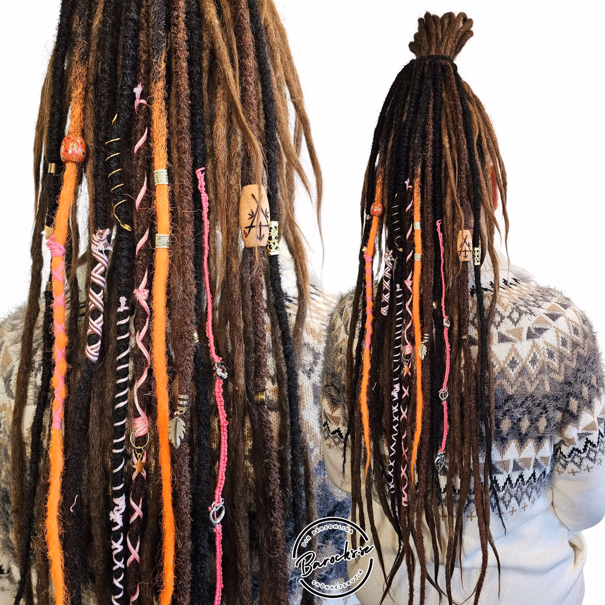 "Apelsin" Accent Set Dread Ponytail Extension