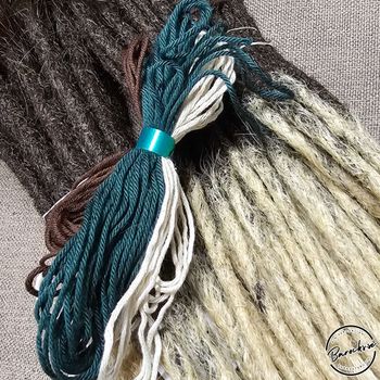 "Jordnära" Dekorationskit Till Dreads (Creme, Brun, Grön Tråd)