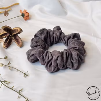 "Grå Blommor" XL Scrunchie Dreadsnodd