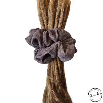 "Grå Blommor" XL Scrunchie Dreadsnodd