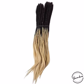 Ombre Mörkbrun/Blond Äkta Dreads 40-50cm (5-6mm smala)