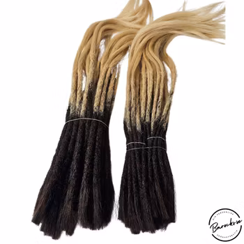 Ombre Mörkbrun/Blond Äkta Dreads 40-50cm (5-6mm smala)