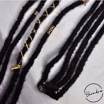 "Ceremoni" Svart Dreads Clip-Ins
