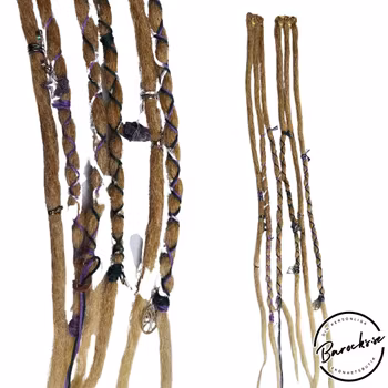 "Alvsystrar" Mörkblond Ombre Dreads Clip-Ins