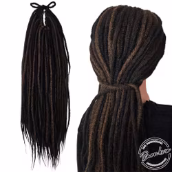 Brun & Svart Mix SE Syntetdreads 65cm (53st)