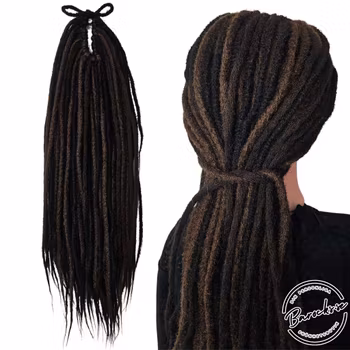 Brun & Svart Mix SE Syntetdreads 65cm (53st)