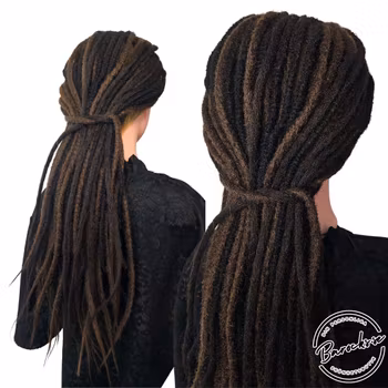 Brun & Svart Mix SE Syntetdreads 65cm (53st)