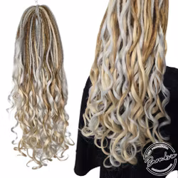 Blond Mix DE Syntetdreads Lockigt Hår 65cm (23st)