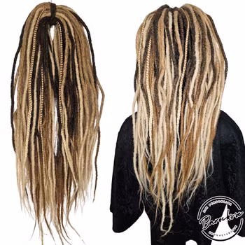 Mörkblond Ljusbrun Mix DE Syntetdreads 60cm (38st)