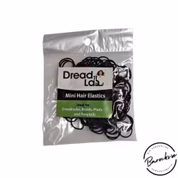 Dreadlab - Svarta Mini Hårsnoddar i gummi 200 st (för dreads & flätor)