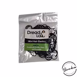 Dreadlab - Svarta Mini Hårsnoddar i gummi 200 st (för dreads & flätor)
