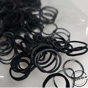 Dreadlab - Svarta Mini Hårsnoddar i gummi 200 st (för dreads & flätor)