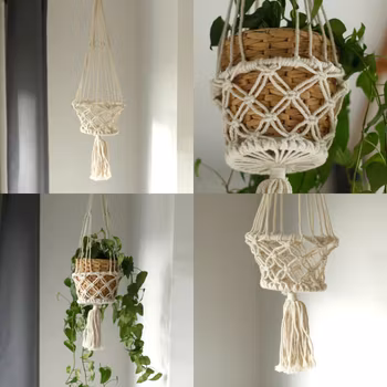 Makramé - Enkel Ampel