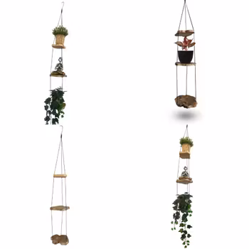 Hängande Trähylla (Tre Hyllor)