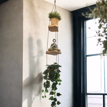 Hängande Trähylla (Tre Hyllor)