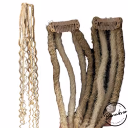 "Fred" Blond Mix Dreads Clip-Ins (med Lockiga Längder)