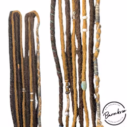 "Hemland" Brun Mix Dreads Clip-Ins