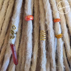 "Eldvaken" Dreadsmycken Orange Mix 5-pack