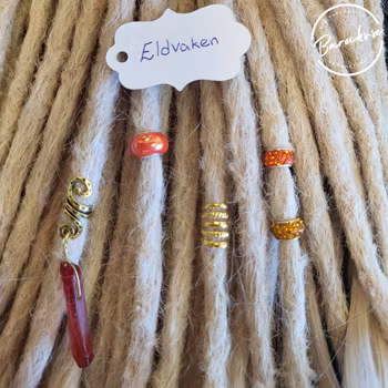 "Eldvaken" Dreadsmycken Orange Mix 5-pack