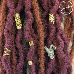 "Solkysst" Dreadsmycken Guldmix 6-pack