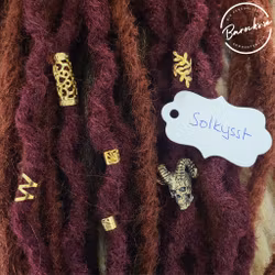 "Solkysst" Dreadsmycken Guldmix 6-pack