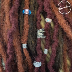 "Iskristall" Dreadsmycken Silvermix 6-pack